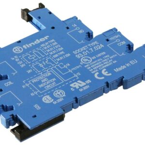 Support relais Finder série 93 5 contacts, Rail DIN, 6V c.c., pour Relais séries 34.81 et 34.51 - 93.01.7.024