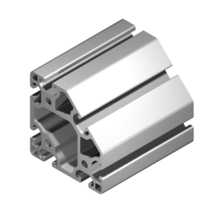 Profilé 8 aluminium  80 par 80 45° léger  a la coupe - prof8-80-80-45-L-C